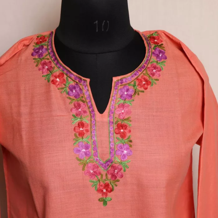 peach kurti summer cotton 2