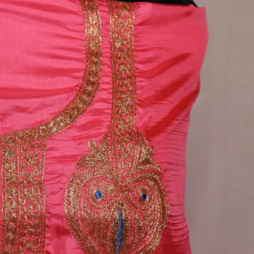 pink silk kashmiri tilla suit 3