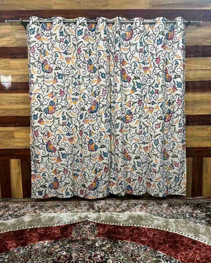 Crewel Curtain Machine ari emrboidery Flower Maharani