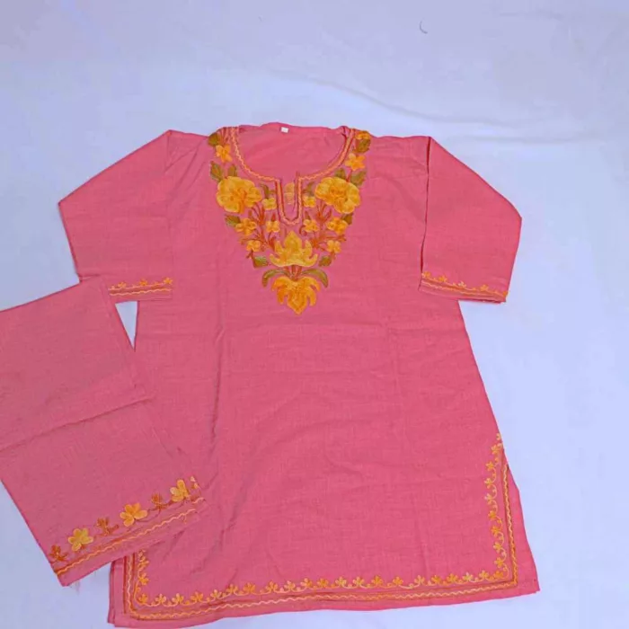 Kashmiri kids pink kurtaset20240803 02