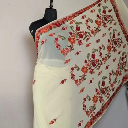 Kashmiri saree embroidery