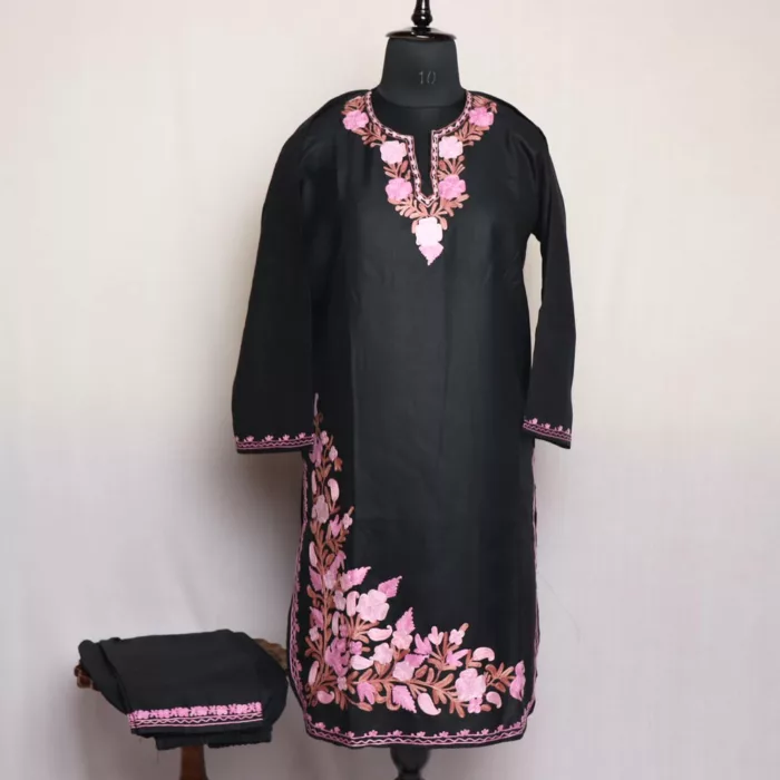 black aari kurta set coored 2 jpg