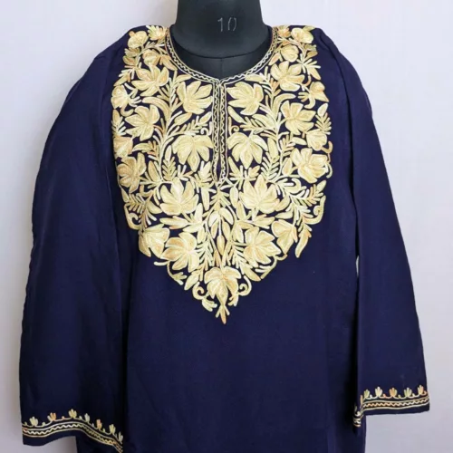 dark blue kashmiri pheran