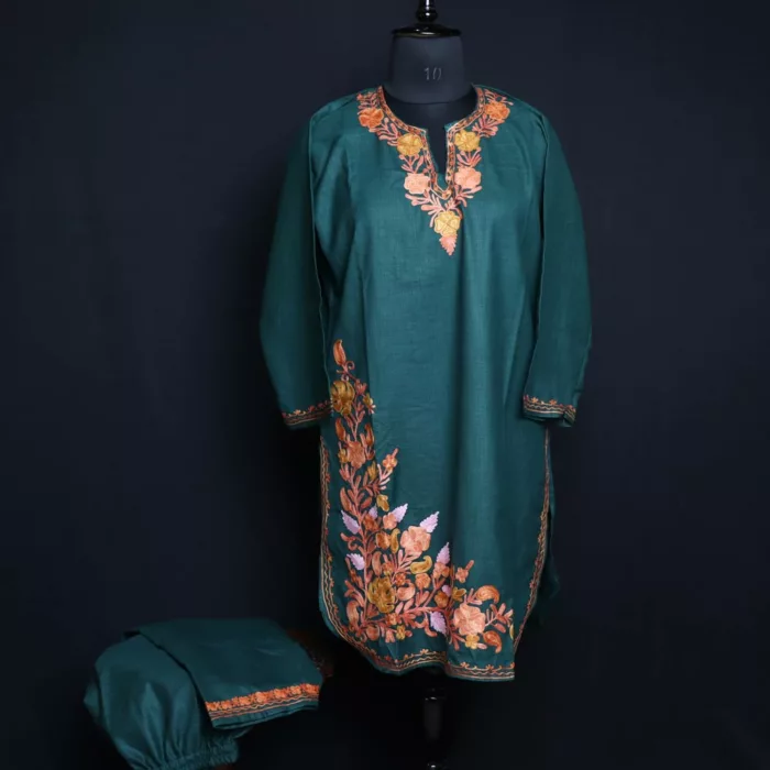 dark green cotton kurta set 2 jpg