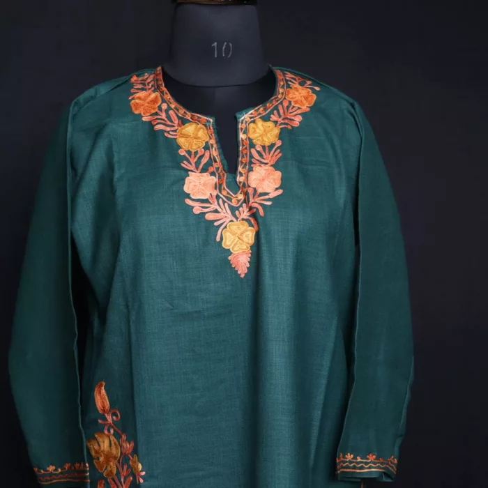 dark green cotton kurta set 3 jpg