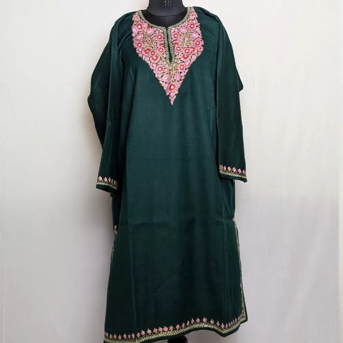 dark green sozni pheran jpg