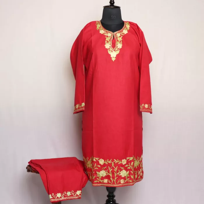 red cotton suit set 1 jpg