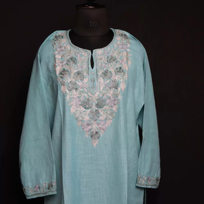 sea blue kurta set 2 jpg