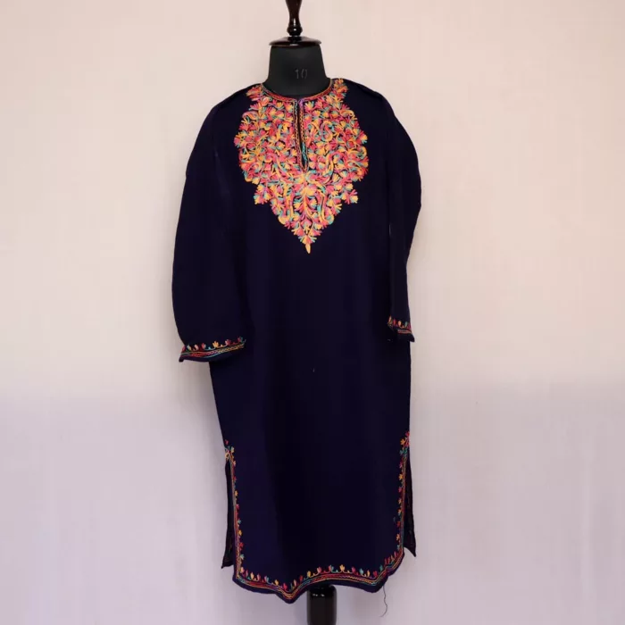 Dark Blue Phiran Kashmiri Women Dress | Haseen Collection - Image 2