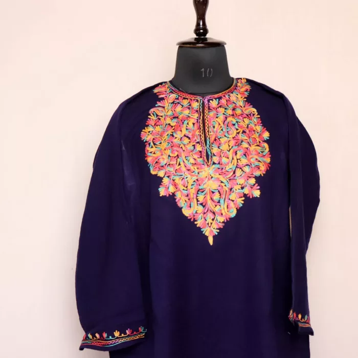 Dark Blue Phiran Kashmiri Women Dress | Haseen Collection