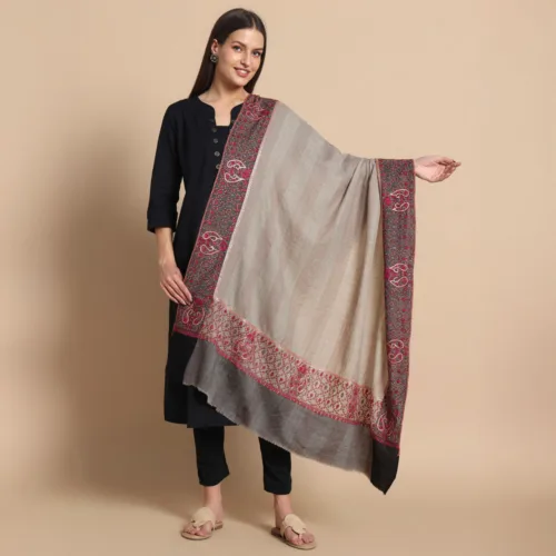 Kashmiri Shawl with Hand Tilla Needle Sozni Work Muskaan Collection 6