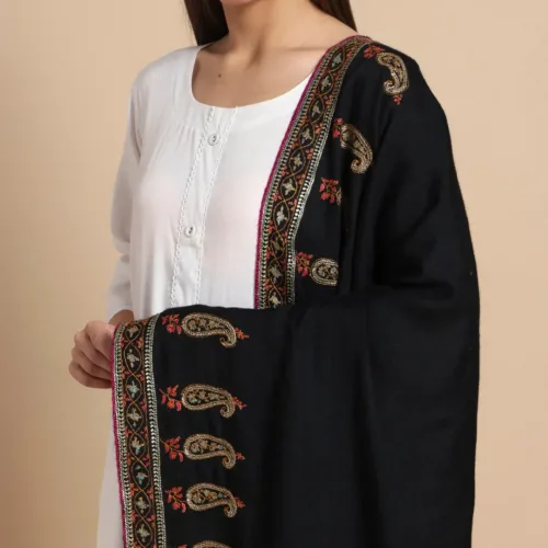 Kashmiri Shawl with Hand Tilla Sozni 5 jpg