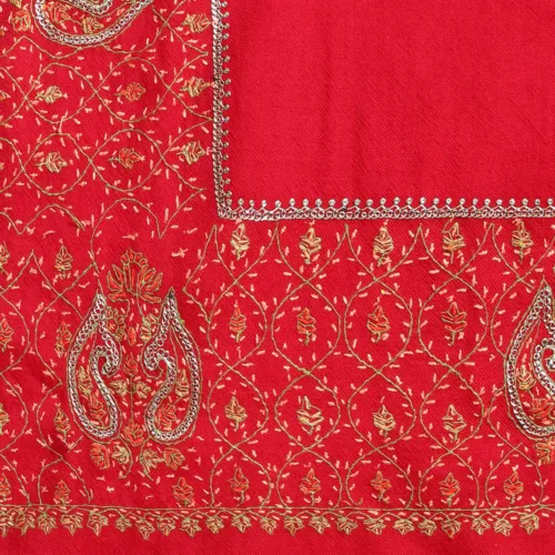 Maroon Kashmiri Shawl Hand Tilla Sozni 1