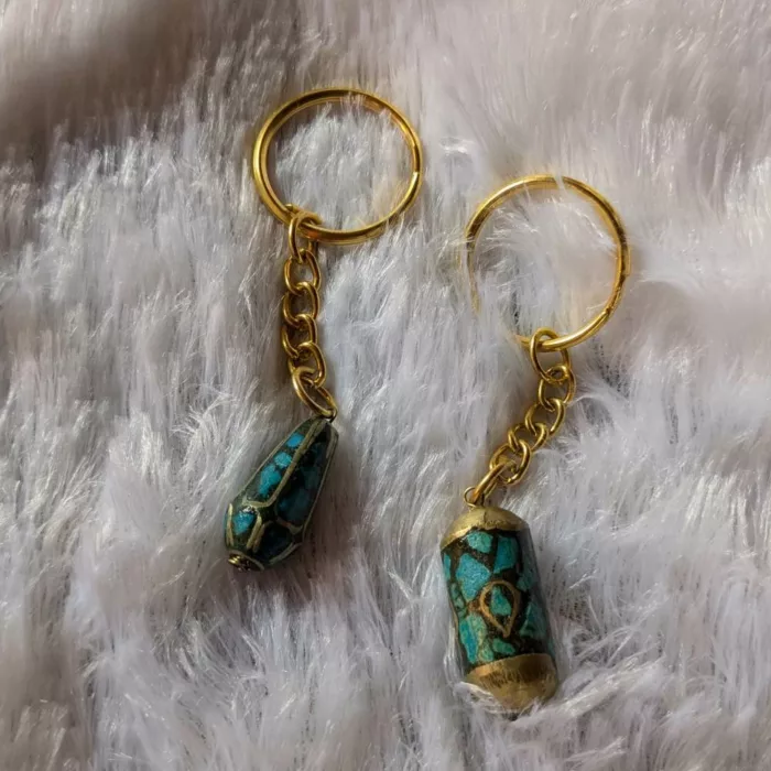 Turqoise keychain kashmir real stone 20240926 01 jpg