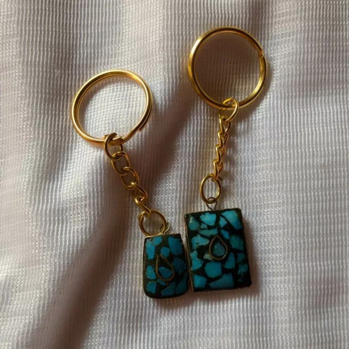 Turqoise keychain kashmir real stone 20240926 03