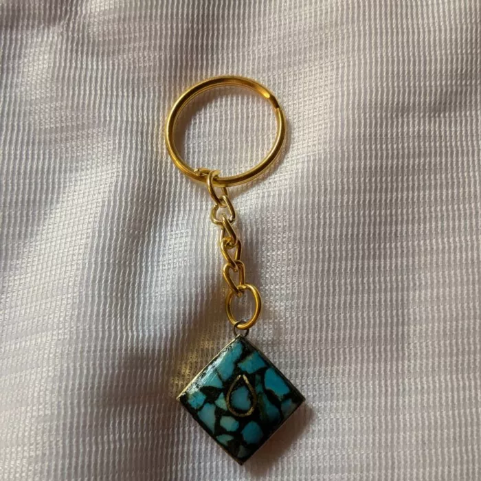 Turqoise keychain kashmir real stone 20240926 05