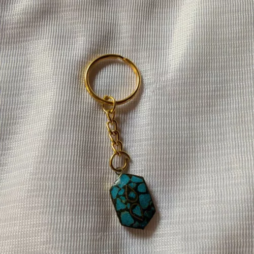 Turqoise keychain kashmir real stone 20240926 07