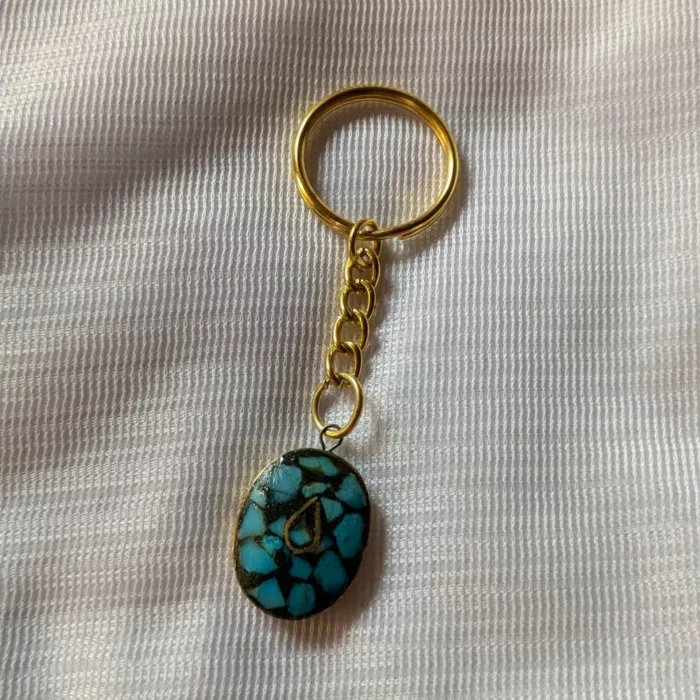 Turqoise keychain kashmir real stone 20240926 13