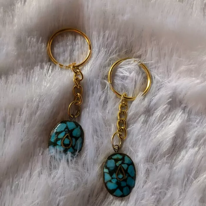 Turqoise keychain kashmir real stone 20240926 14 jpg