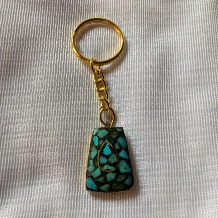 Turqoise keychain kashmir real stone 20240926 17