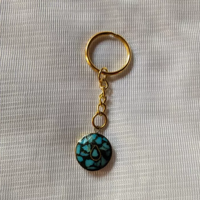 Turqoise keychain kashmir real stone 20240926 23