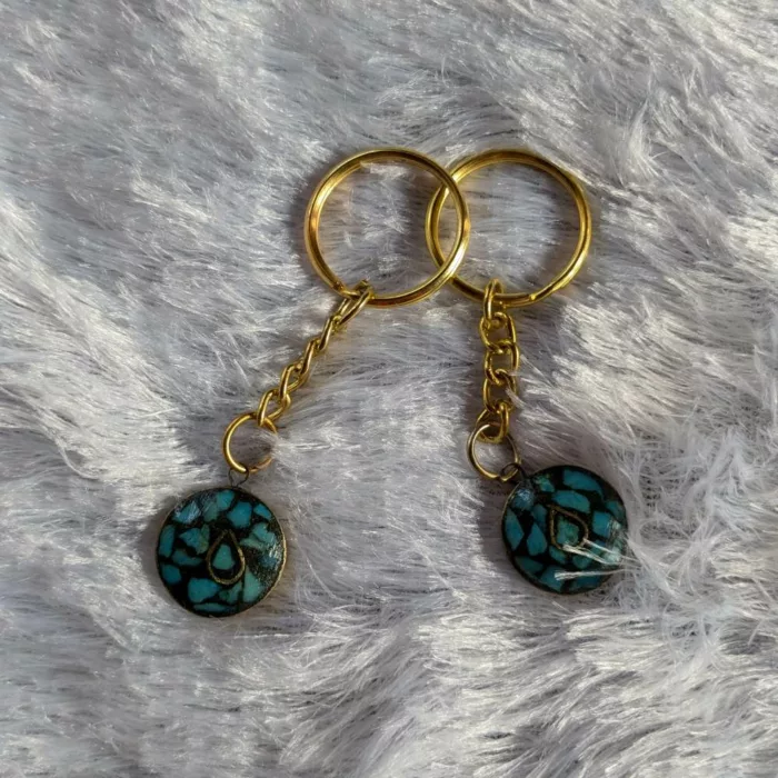 Turqoise keychain kashmir real stones v20240926 01