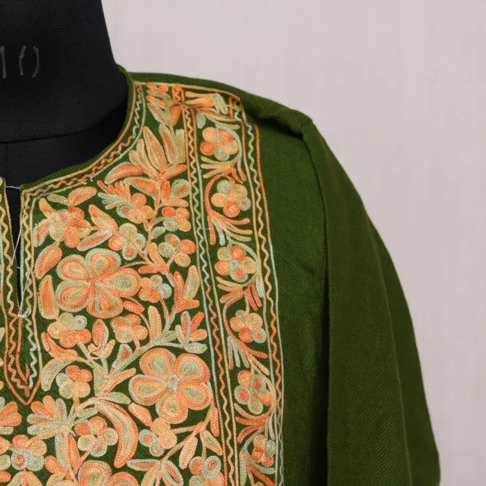 Duru Green Kashmiri Pheran For Women - Image 3