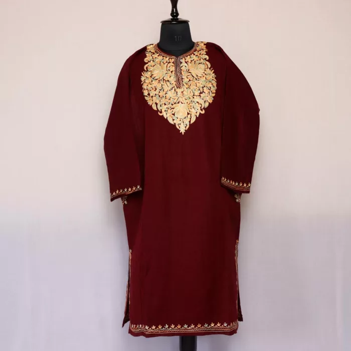 Maroon Range-Haya Kashmiri Gyawun Phiran For Women - Image 2