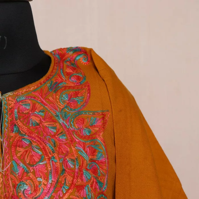 Bage-Mustard Kashmiri Gyawun Phiran For Women - Image 3