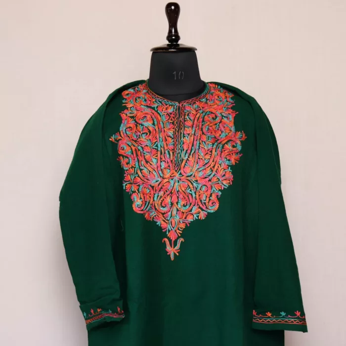 Sabz Bahar Kashmiri Pheran For Ladies -  Material Cashmilon