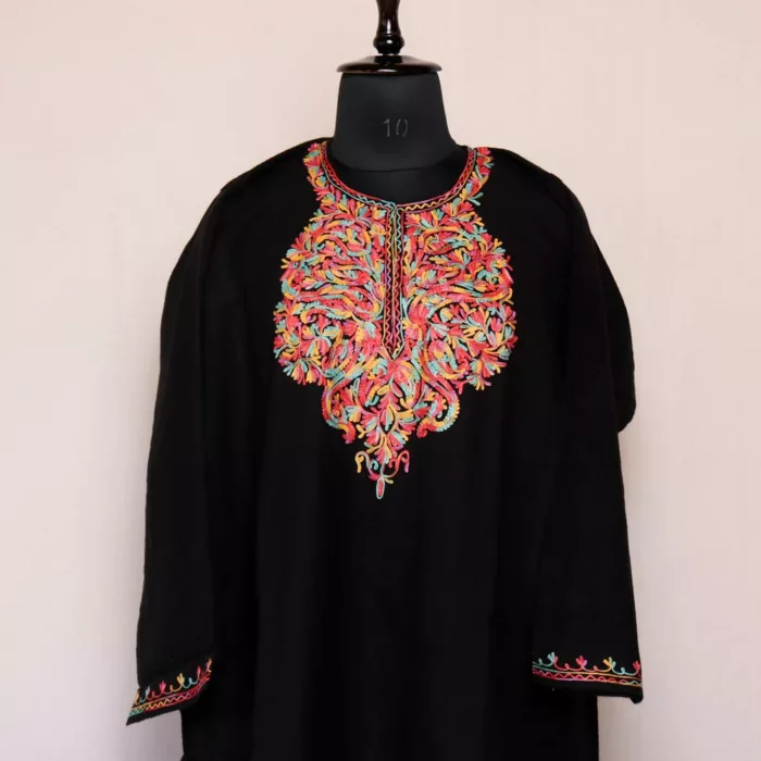 Shaam Black Kashmiri Gyawun Pheran For Women