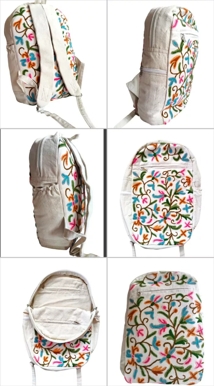 Backpack floral Kashmiri crewel jpg