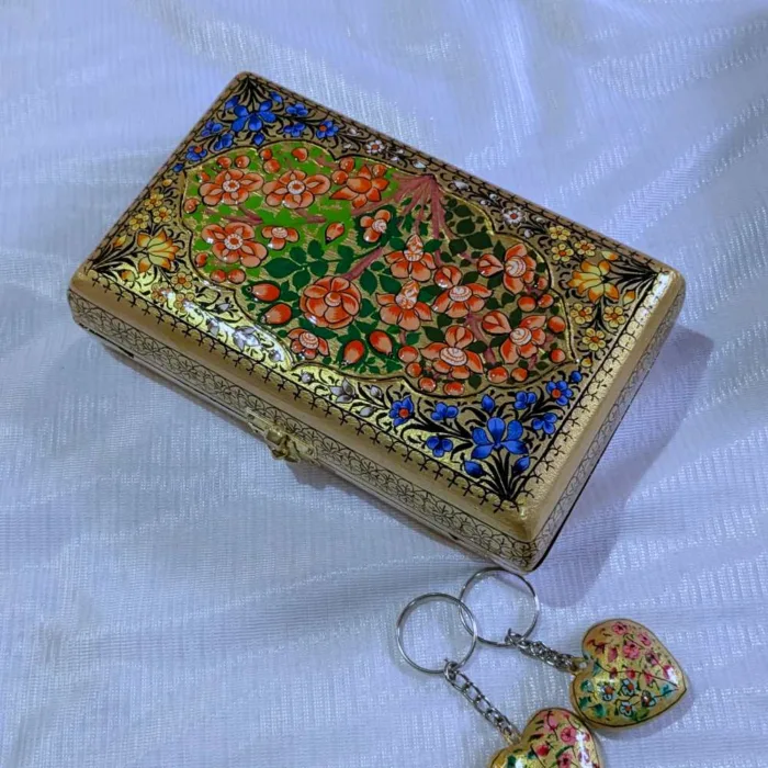 Kashmiri paper machie keychain clutch35