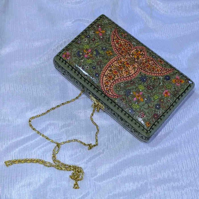 Kashmiri paper machie keychain clutch40