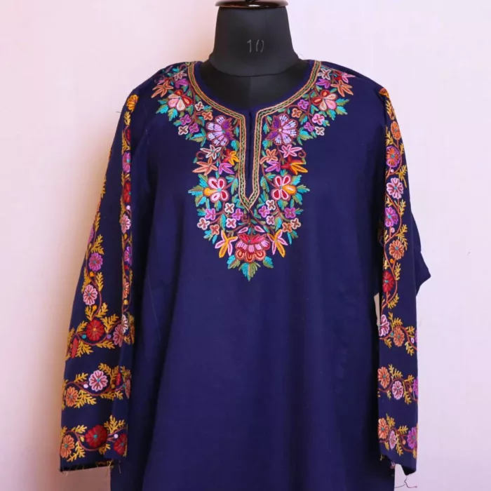 Kashmiri pheran designer hand aari embroidery 20241004 07 jpg