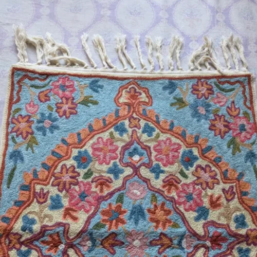 Namda Rug Kashmiri silk Stitch Handmade 10