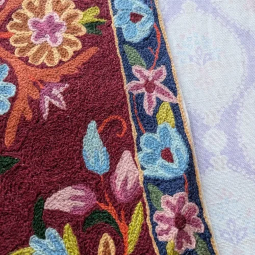 Namda Rug Kashmiri silk Stitch Handmade 16