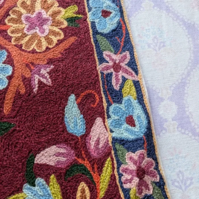 Namda Rug Kashmiri silk Stitch Handmade 16 jpg