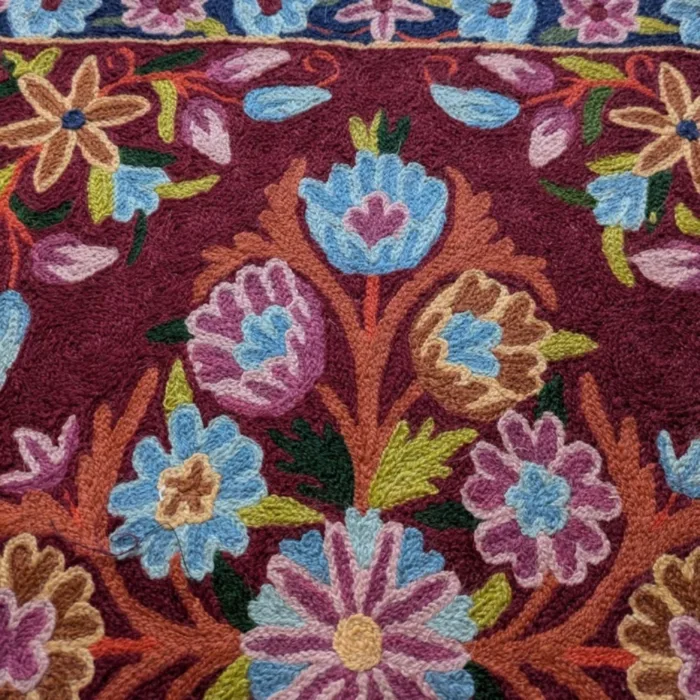 Namda Rug Kashmiri silk Stitch Handmade 17 jpg