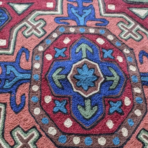 Namda Rug Kashmiri silk Stitch Handmade 22