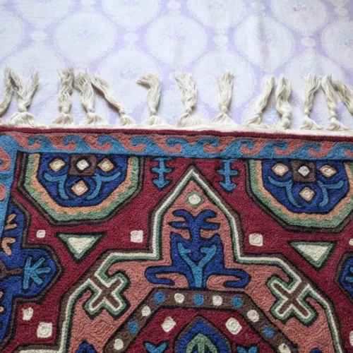 Namda Rug Kashmiri silk Stitch Handmade 23