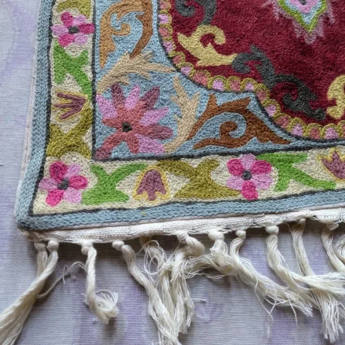 Namda Rug Kashmiri silk Stitch Handmade 3