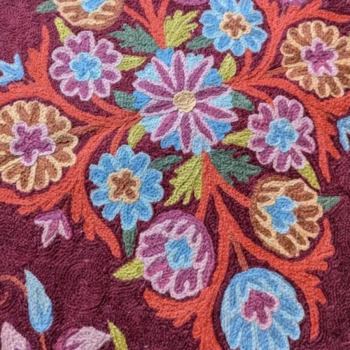 Namda Rug Kashmiri silk Stitch Handmade 38