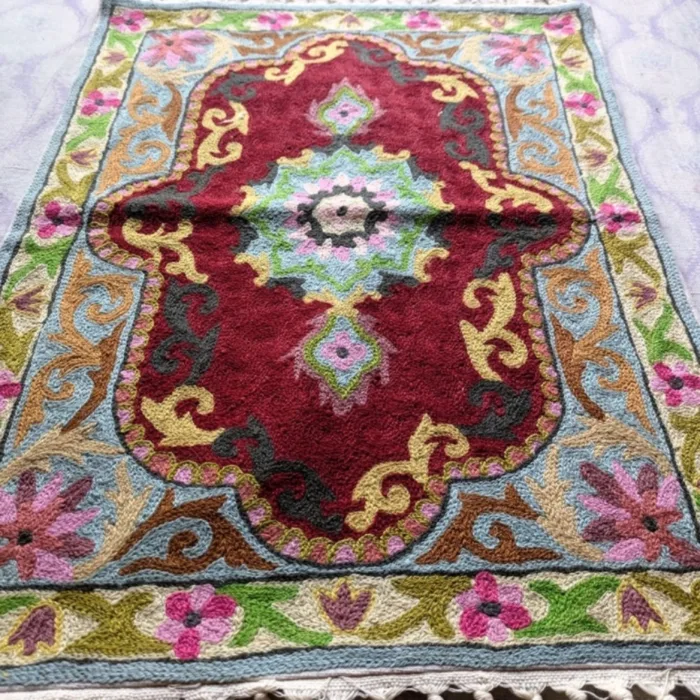 Namda Rug Kashmiri silk Stitch Handmade 4 jpg