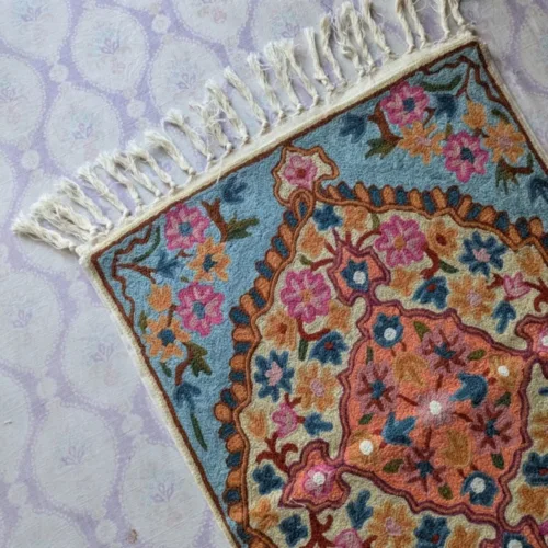 Namda Rug Kashmiri silk Stitch Handmade 40