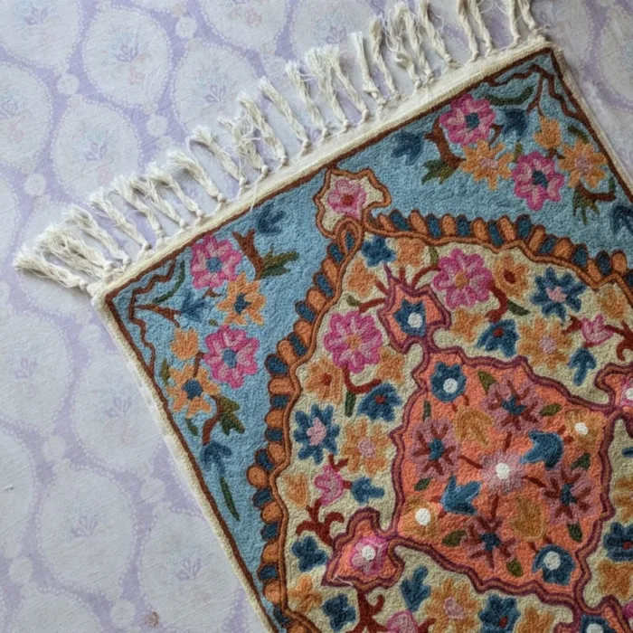 Namda Rug Kashmiri silk Stitch Handmade 40 jpg