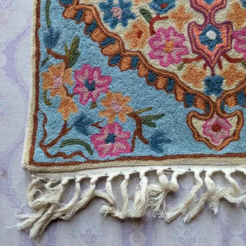 Namda Rug Kashmiri silk Stitch Handmade 41