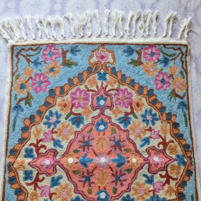 Namda Rug Kashmiri silk Stitch Handmade 44 jpg