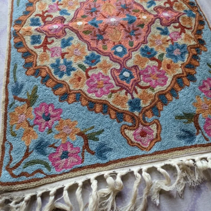 Namda Rug Kashmiri silk Stitch Handmade 46 jpg