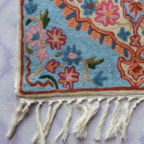 Namda Rug Kashmiri silk Stitch Handmade 48